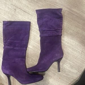 Women’s Vintage Steven Madden slouchy purple suede boots size 6M Upper Leather